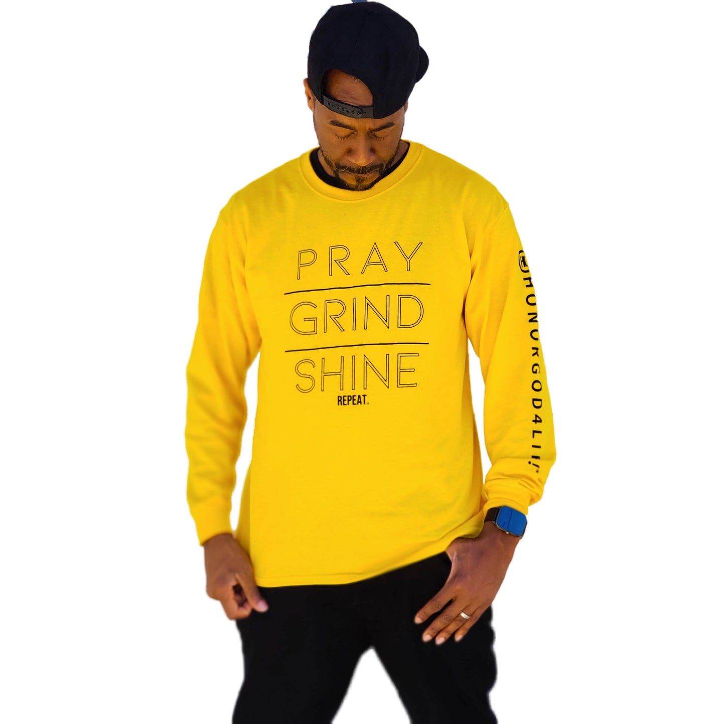 Pray Grind  Shine Golden Long Sleeve